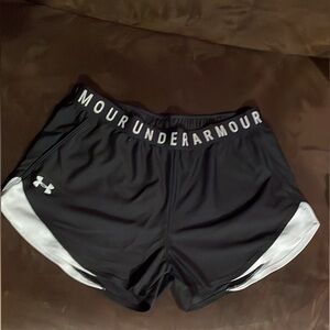 Under Armour Black & White plus Coral & White Athletic Shorts Lot Large pockets